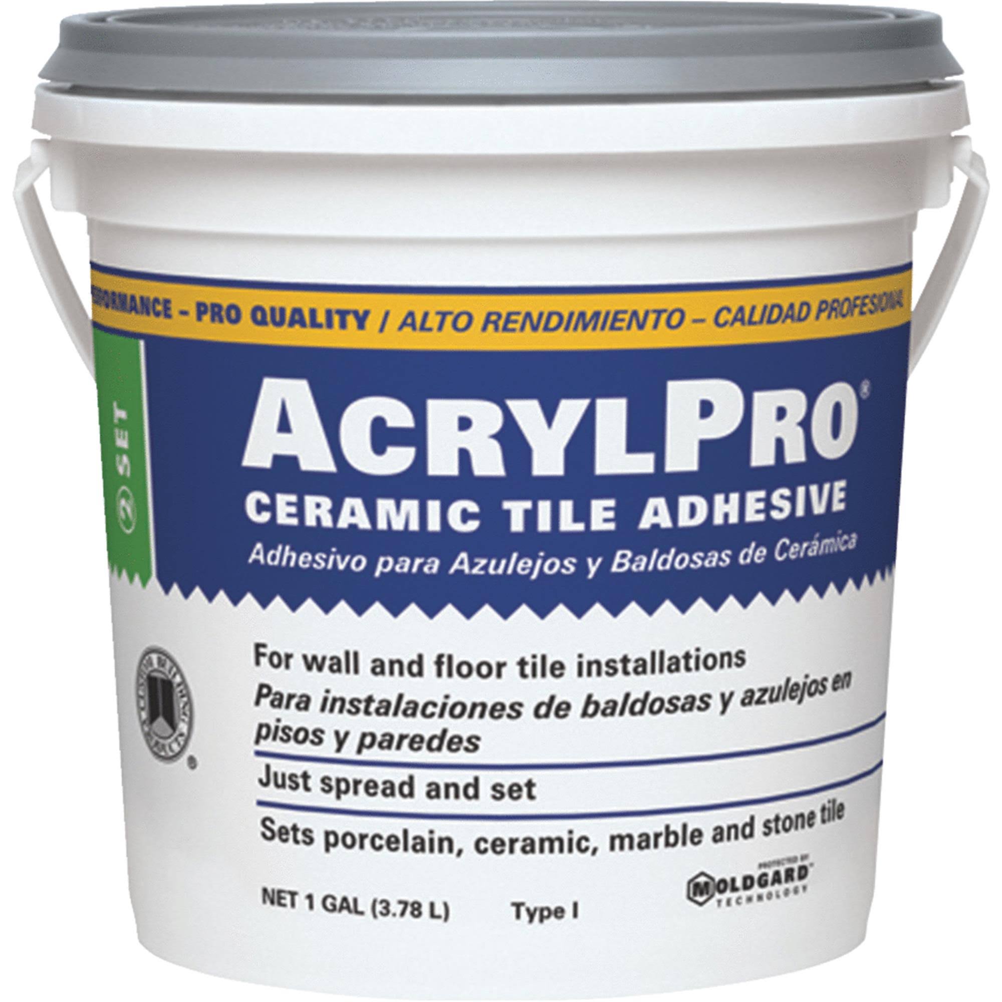 Custom Building AcrylPro Ceramic Tile Adhesive 1 Gal Tub RC Mercantile